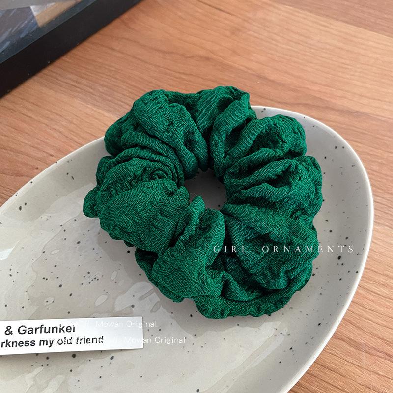 Black Beige Coffee Hair Loop Large Korean Puff Vintage Ponytail Holder Elastic Tie Hair Scrunchie Women Girl Hair Accessories