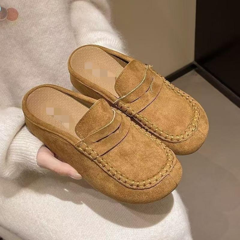 New Women's Shoes with Thick Soles, Versatile, Breathable and Casual, Can Be Worn with One Foot and Half A Drag