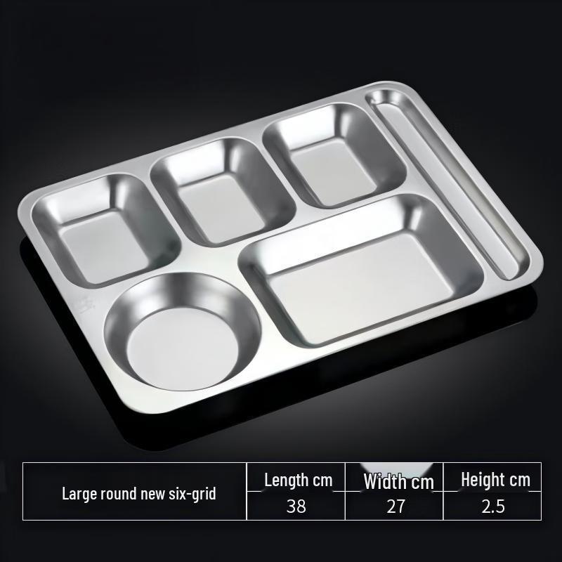 Tianze 304 Stainless Steel Partitioned Canteen Tray