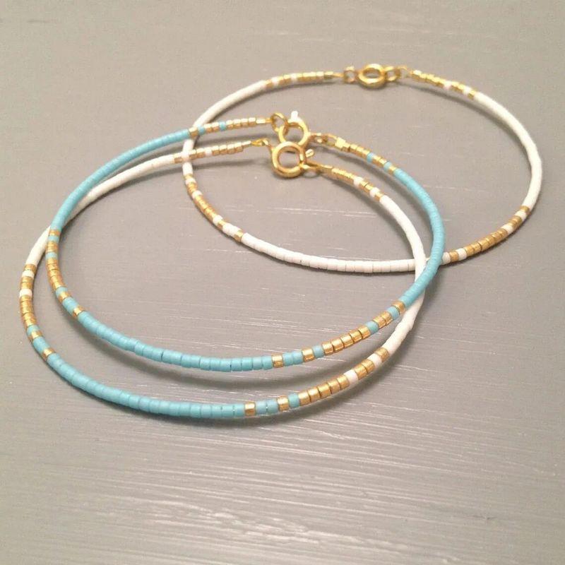 INS Niche Fashion Retro Style Miyuki Bead Woven Handmade Beaded Extremely Fine Girl Twin Small Bracelet Female