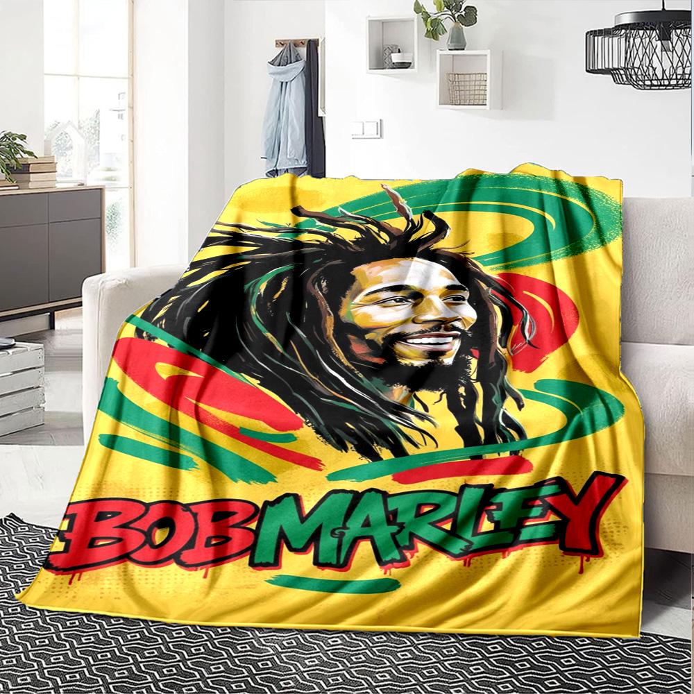 Bob Marley Blanket Comfortable Great for Picnics Office Chair Bedding for All Seasons Digital Print Perfect Gift for Relatives and Friends