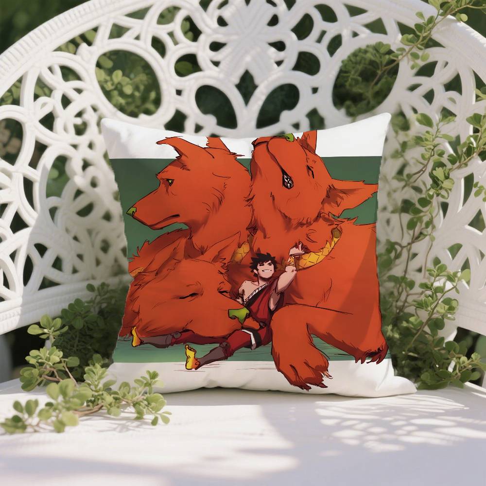 Hades Pet Cute Dog Kerberos Pillow Case Anti-dustmite Pillowcase Invisible Zipper Silky Short Plush Sofa Cushion Cover