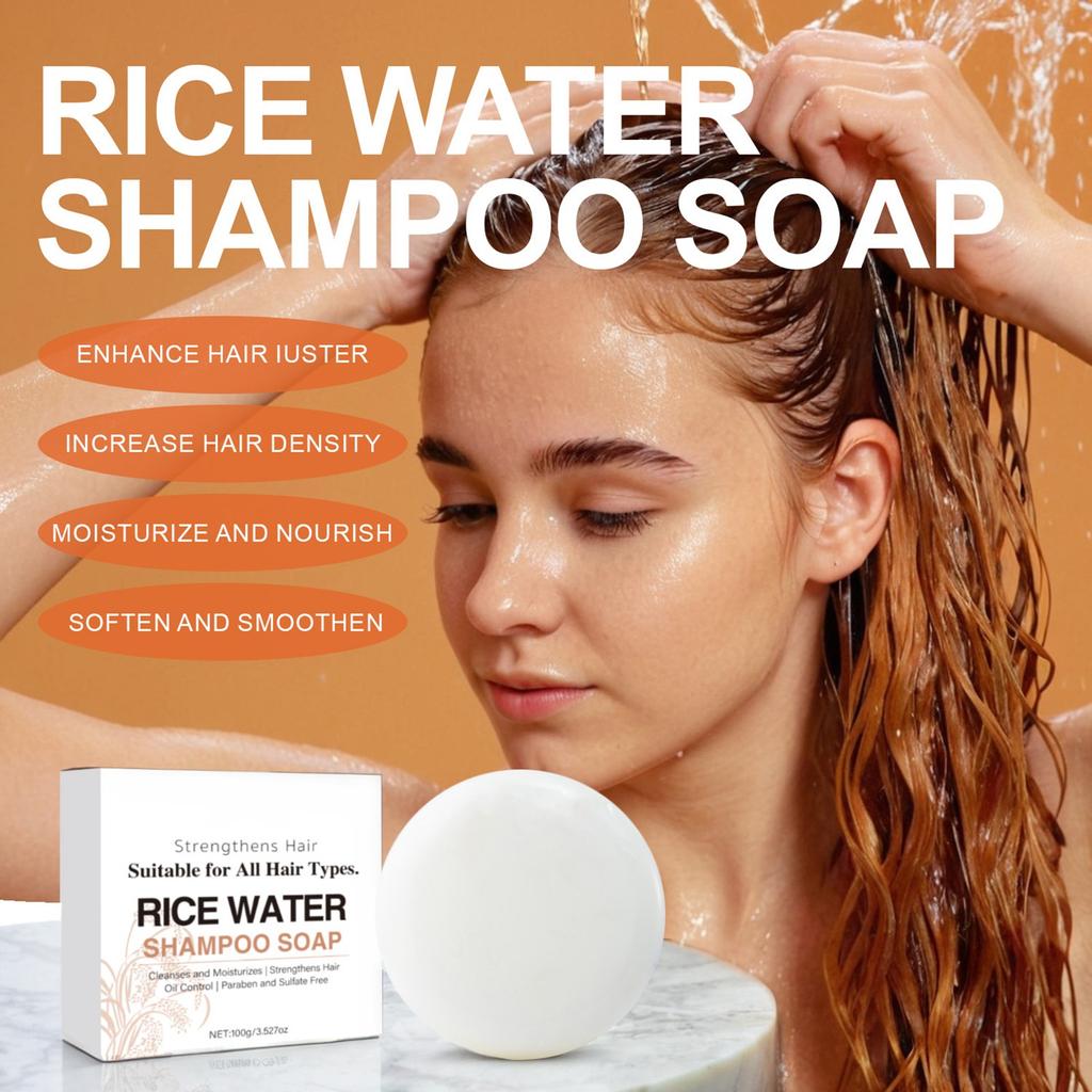Rice Water Shampoo SoapEnhance Hair Increase Hair DensityMoisturize And NourishSoften And Smoothen