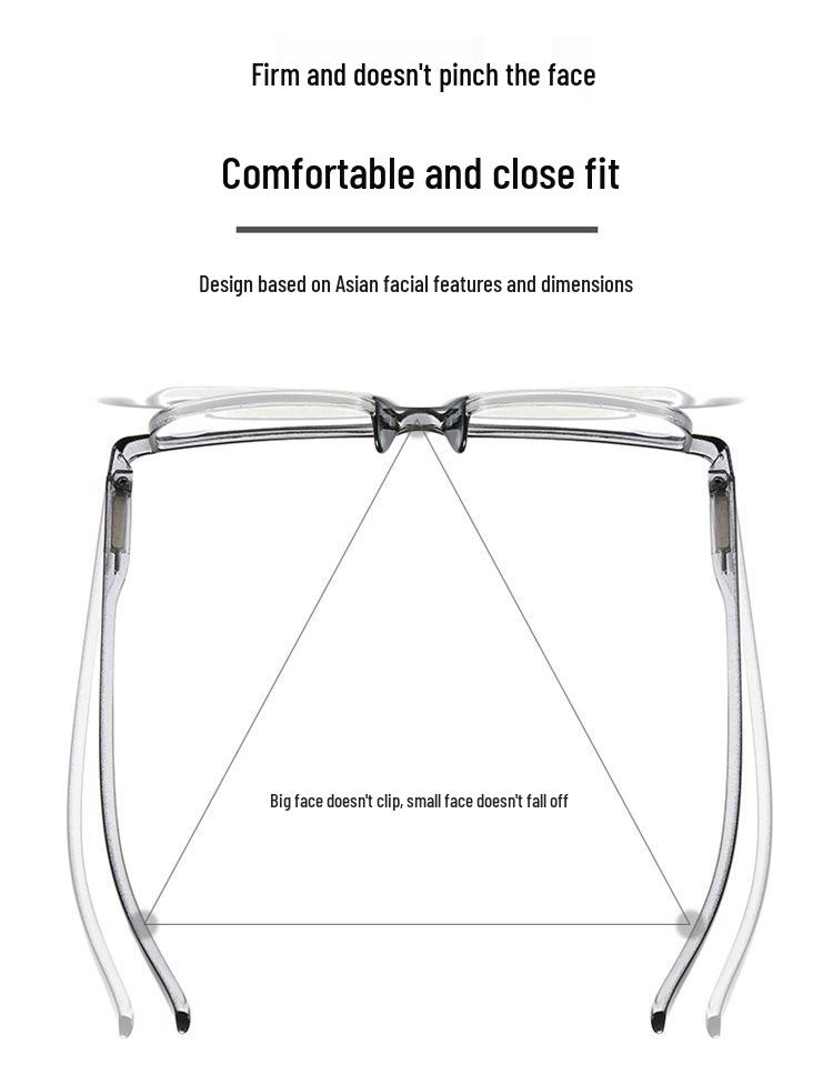 Progressive Multifocal Reading Glasses: Anti-Blue Light, PC Frame, High-Volume, Suitable for Distance & Near Use