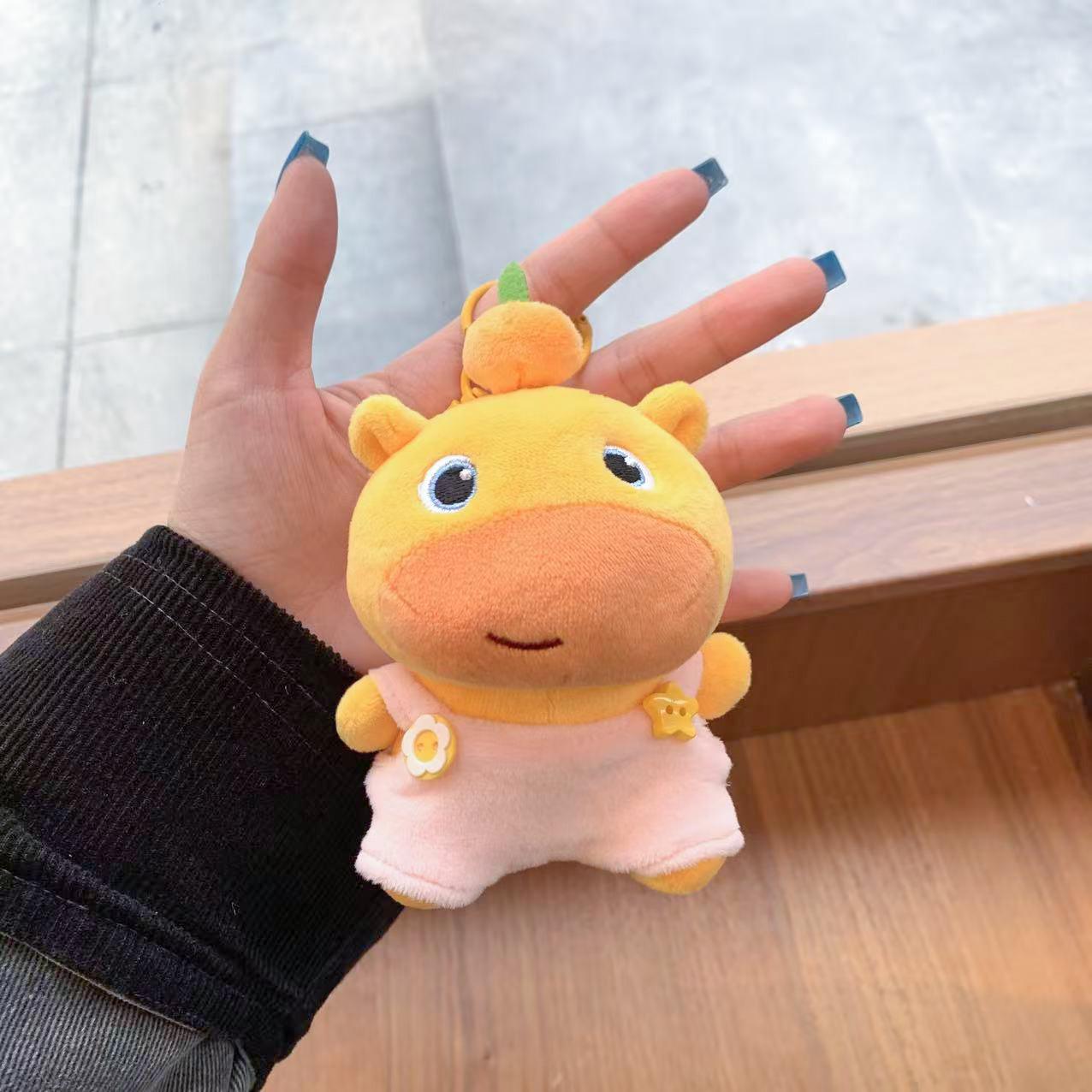 Cute Ruru Capybara Doll Overalls - Fits 10cm Dolls, Cotton Outfit Fits 10cm Ruru Doll