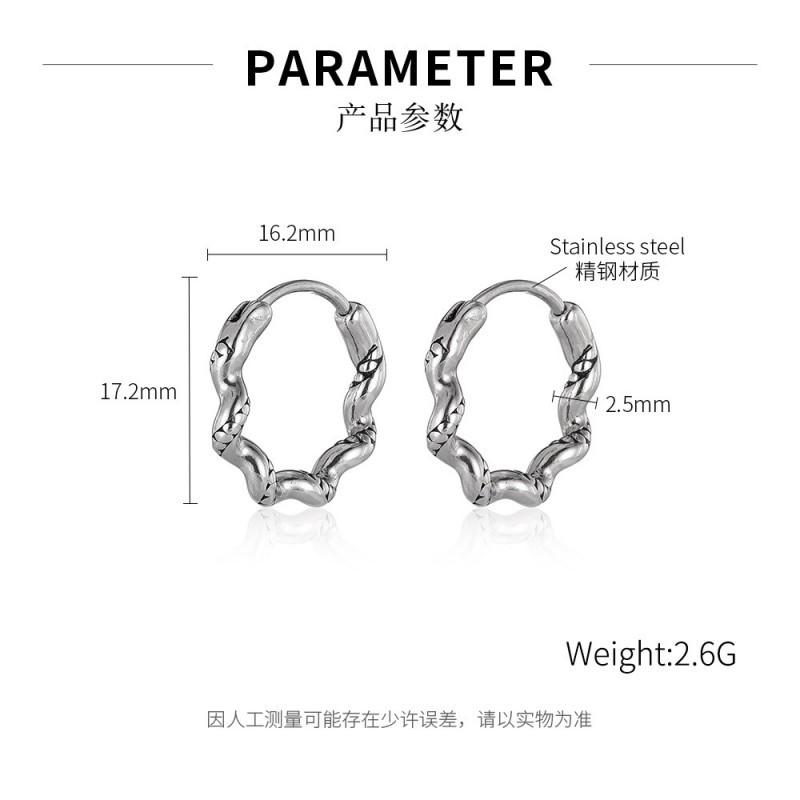 Европейские Американские Модные Серьги Мужские Нержавеющая Сталь Персонализированный Дизайн Чувство Геометрические Волна Скрученные Титан