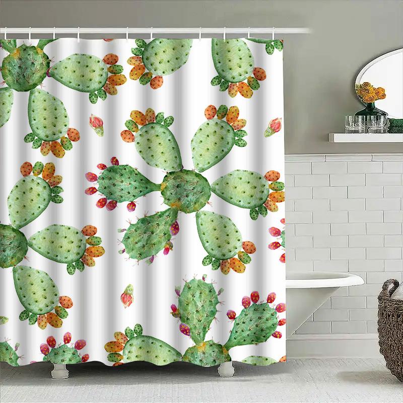 Decorative Shower Curtain With Watermelon Pattern Made From Waterproof Polyester Fabric Designed For Bathroom Decor In Various S