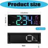 Wall Mounted Digital Clock with Large LED Numerals, Multi-Color Changing Display, Remote Control, Adjustable Brightness for Home Wall
