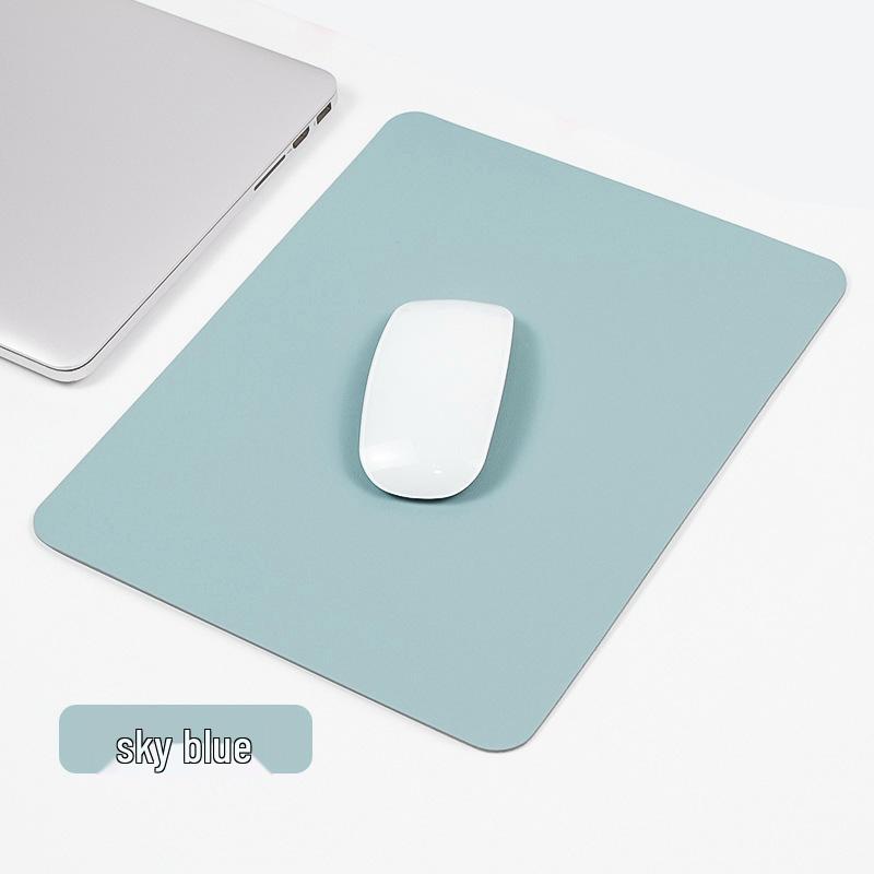 Minimalistická protiskluzová jednobarevná kožená podložka pod myš pro notebook, počítač, kancelářský stůl nebo hraní her