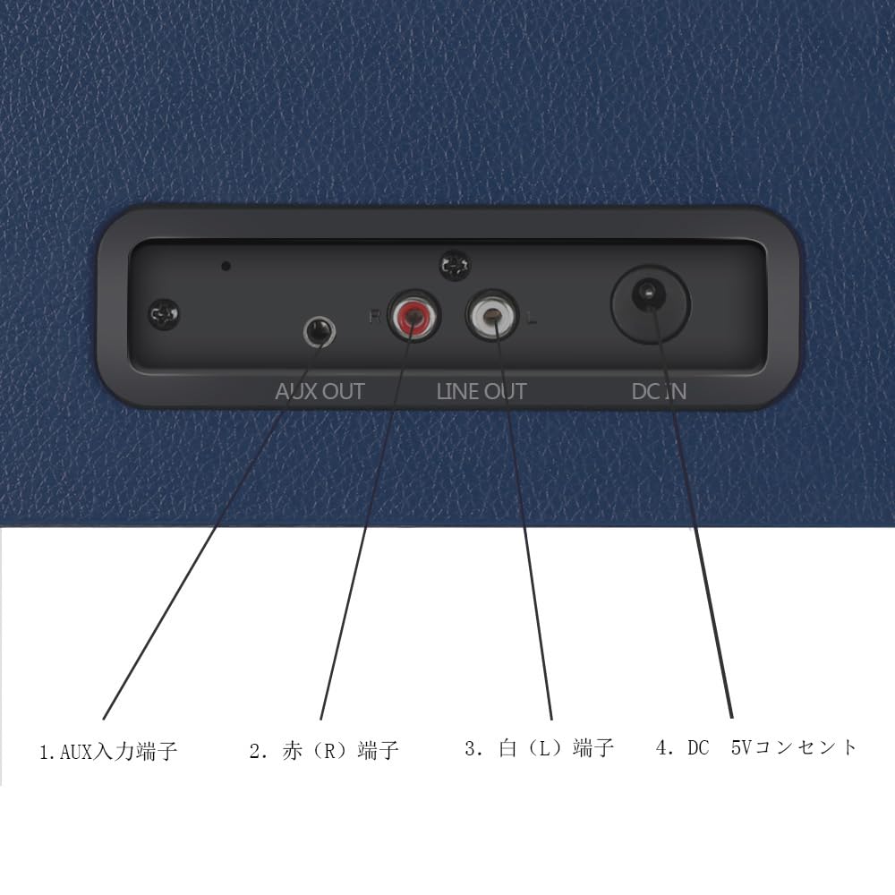 DLITIME Record Player with BT Headphone Supports AUX IN RCA OUT Japanese Instruction 1 Replacement Needle Included Legs, Built-in Speaker, Compatible,