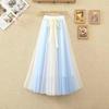 Elegant Fashion Fairy Mesh Skirt Women's High-waisted Maxi A-line Skirts