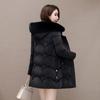 Women Down Cotton-Padded Jacket Women Long Winter Parkas Thick Fashion Outwear High-End Hooded Warm Cotton Padded Coat Female