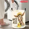 Collapsible Laundry Basket Large Round Waterproof Fabric Hamper Dirty Clothes Storage Bin Toy Organizer with Handles