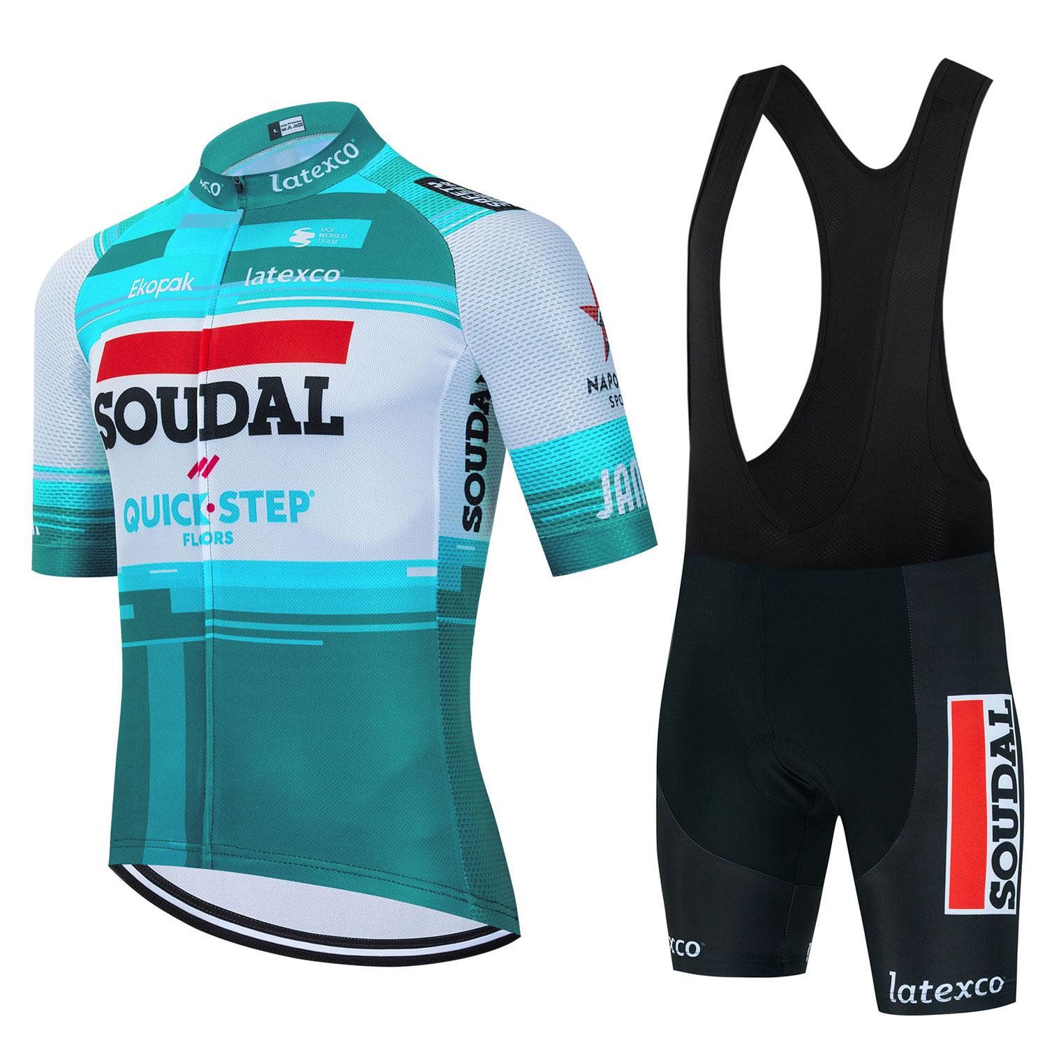 

Quick Step Cycling Clothing 2023 Men Summer Anti-UV Cycling Jersey Sets Mountain Bike Wear Clothes Mallot Ciclismo Hombre Verano