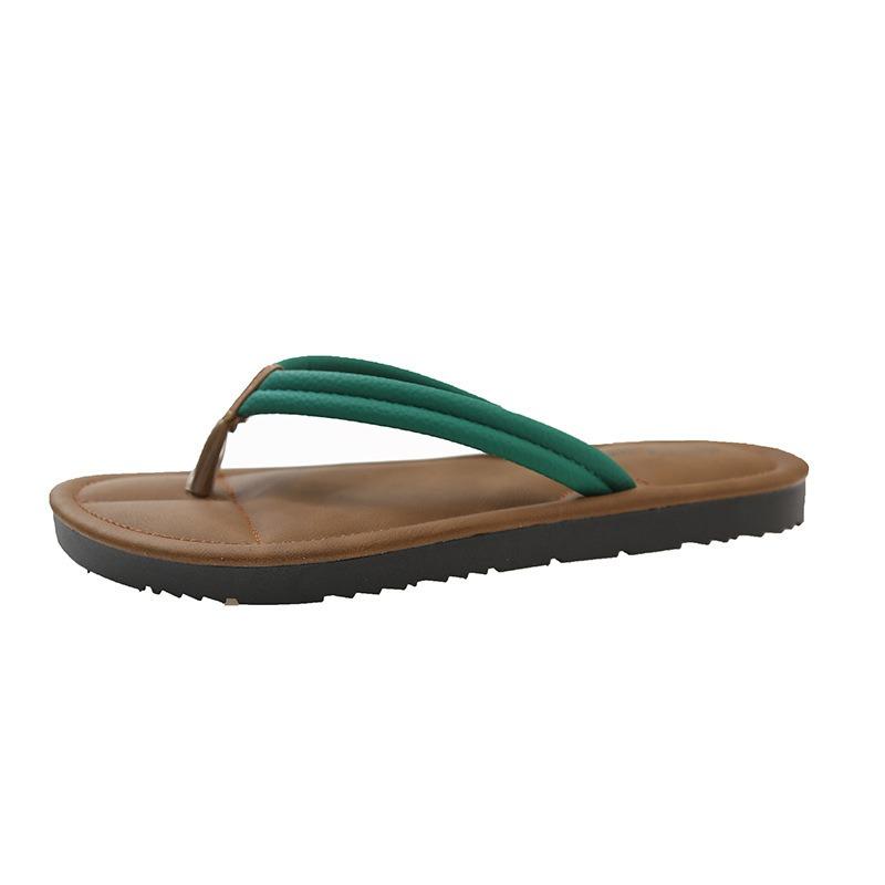 New Sandals Large Size Slippers Women's Niche Flat Bottom High-end Sandals Toe Flip-flops Women