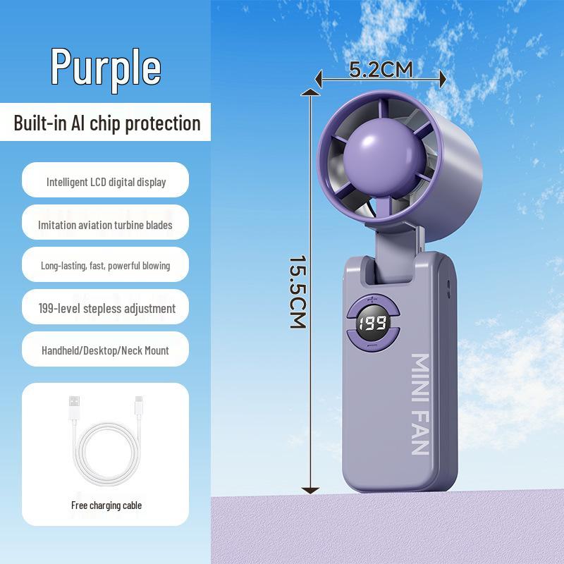 Portable High-Speed USB Rechargeable Neck Fan See details