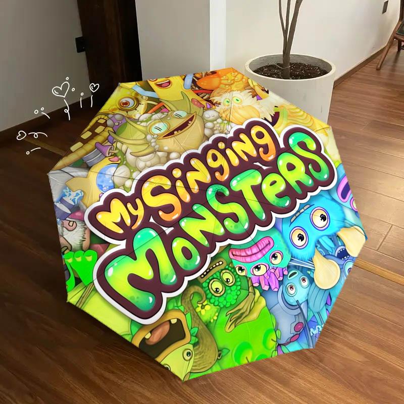 1pc My Singing Monsters Themed High-quality Umbrella,Automatic Opening and Closing Umbrella,Multi-functional Umbrella G0811181