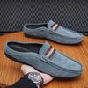 Fashion Lefu Shoes Men's Lightweight Bean Shoes Summer One Step Push Lazy Breathable Casual Half Support Slippers for Men