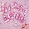 Pink Blue Digital Candle 0-9 Number Birthday Candles Cake Dessert Insert Decoration Baby Shower Anniversary Day Cake Decor