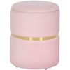 Velvet-Feel Storage Ottoman - Pink