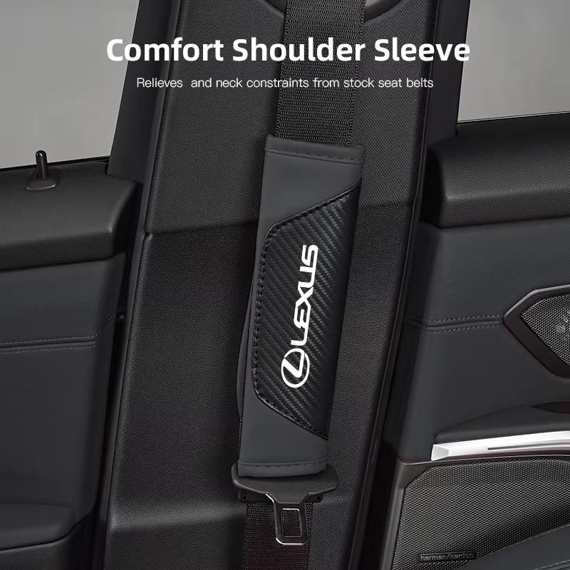 2Pcs Car Seat Belt Covers Shoulder Protection Pad Accessories For Lexus F SPORT ES RX NX LS UX LM LX GX LC RZ IS CT GS RC HS SC