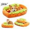 Cama para Mascotas Hot Dog, Colchón Extraíble Lavable, Nido Acogedor de Peluche, Tumbona Decorativa Linda para Perros Pequeños Gatos Uso en Interiores