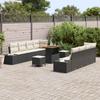 Garden Sofa Set with Cushions 11 pcs Black Poly Rattan