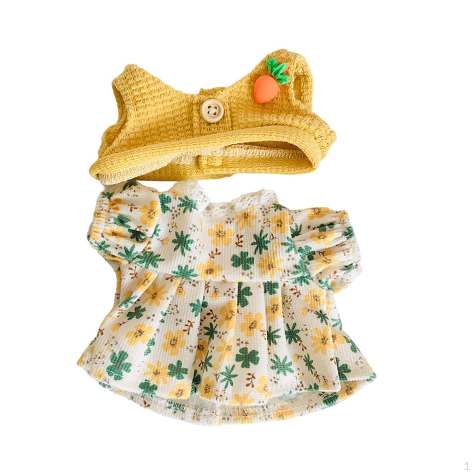 

20 см Кукольная одежда Наряд для девочки Удобные аксессуары Одевание Модные изменения жёлтый