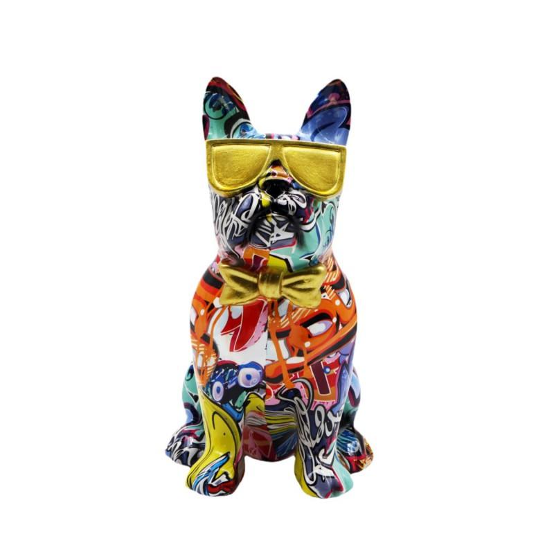 Färgglad Hundfigur i Harts Dekor Hemkontor Entré Hylla Display Modern Stilfull Prydnad