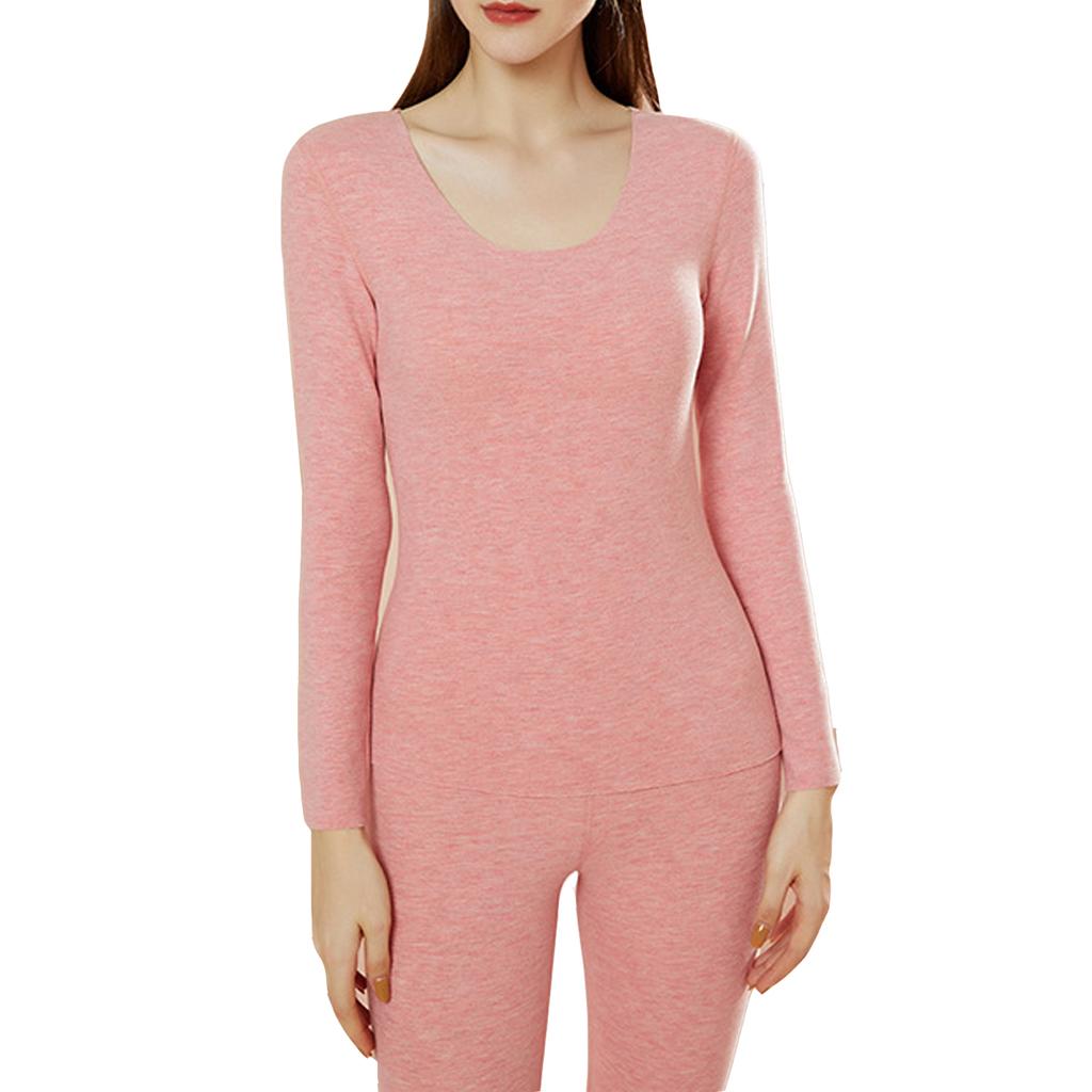 1 Set Thermal Underwear for Women Long Johns With Fleece Lined Long Sleeve Top & Bottom Base Layer Cold Weather