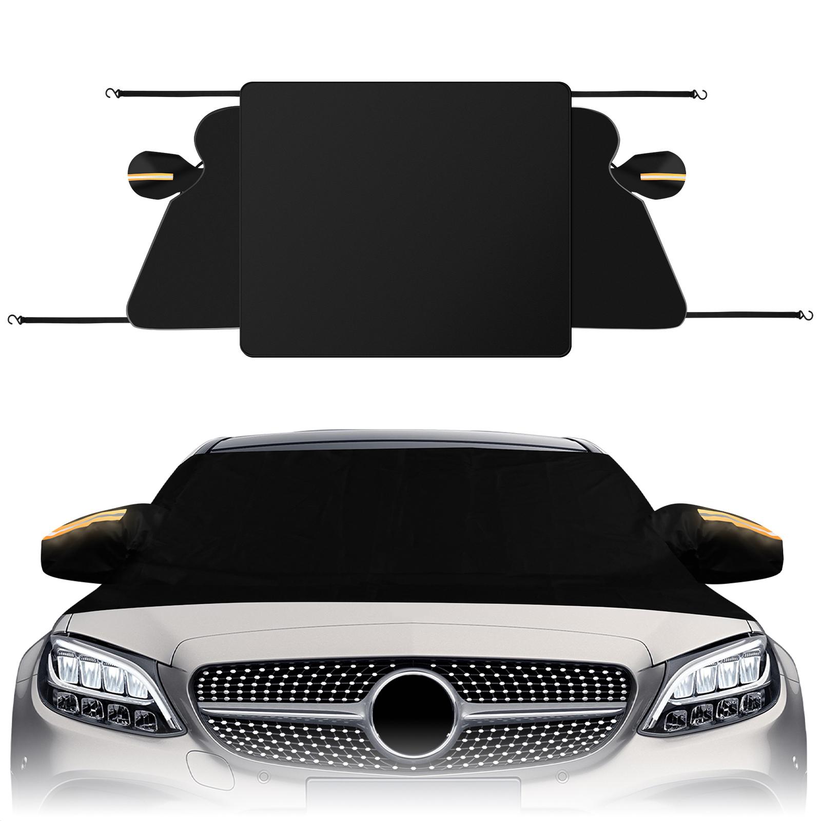 

Car Snow Shield Sunshade Cover Insulated Anti Frost Winter Thick Auto Front Windshield Windproof Protection Cover чорний