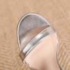 Summer New Open Toe Stiletto Sandals High Heels Plus Size and Width Silver Temperament Women's Shoes