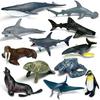 12pcs/set Pvc Simulated Sea Life Toy Model Realistic Marine Animals Whale Shark Dolphin Turtle  Birthday Gifts for Kids