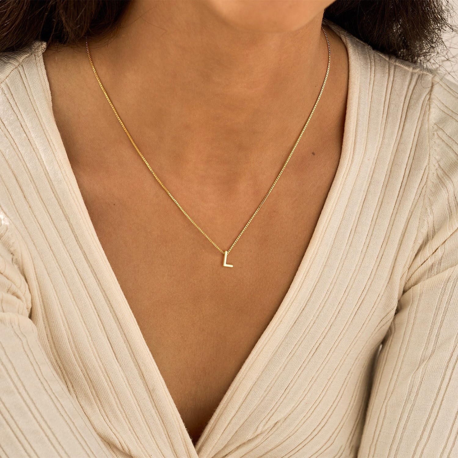 Initial Necklaces for Women Trendy, 14K Gold Plated Dainty A-Z Letter Pendant Necklaces Cute Personalized Name Necklace Non Tarnish Fashion W
