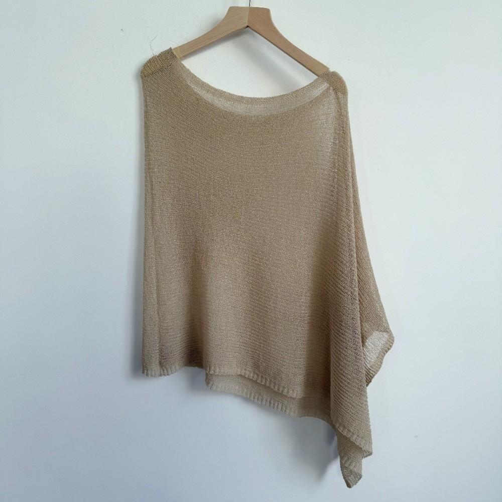 Sheer Beach Cover Up Drop Shoulder Knitted Cover-ups Summer Halter Shawl Vacation Outfits