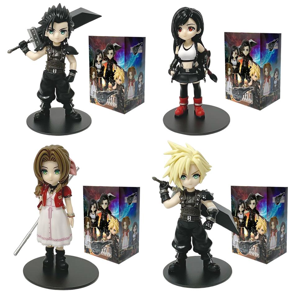 Anime 11-12cm Cloud Strife Tifa Lockhart Aerith Gainsborough Zack·Fair Modello Figura Giocattolo in PVC Accessori da Collezione per Scrivania Regalo