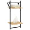 VidaXL Wall Shelves 2-Tier with Bars 2 Pcs Sonoma Oak 836254