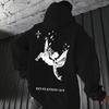 26 Dark Fallen Angel Cross Big Picture Printed Sweater Men's and Women's Loose Street Casual Hoodie