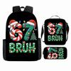 Cartoon Brainrot-Themed Backpack Crossbody Bag Pencil Case School Kids Ages 10-12