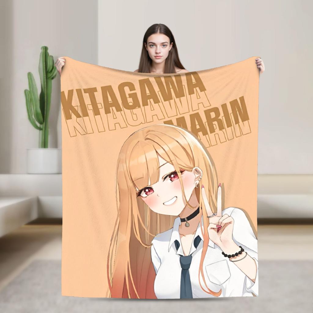 Japan Anime Marin Kitagawa Girl Blanket Multi-size Super Soft Cozy Throw Blankets for Sofa Couch and Bed