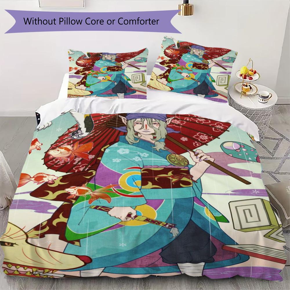 Mononoke Pattern Bedding,Quilt Set Quilt Cover Pillowcase Home Birthday Gift (1*duvet cover+2*pillowcase,without core)FSJT261012391