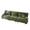 3-Seater Modular Corner Sofa with Deep Seat, Chenille Sleeper Sofa Comfortably Upholstered for Living Room, Apartment, Studio, Office, Chenille Green