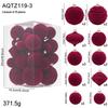 Irregular Shape Flocked Christmas Ball Ornaments - Holiday Tree Decoration Set