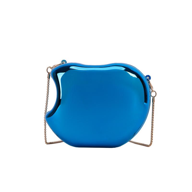 Mini Version Fashion Gold Metal Closure Apple-shaped Clutch Bag Women's Evening Wedding Party Chain Crossbody Bag Shoulder Bag