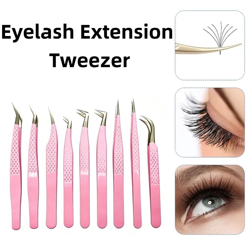Anti-static Eyelash Extension Tweezer Stainless Steel Fiber Tip Makeup Tool Beauty Salon