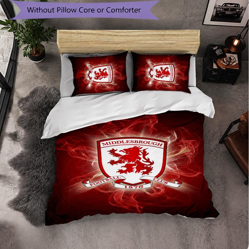 Biancheria da letto a tema Middlesbrough Set 3 pezzi Copripiumino Biancheria da letto decorativa per camera da letto di adolescenti Decorazione per la casa