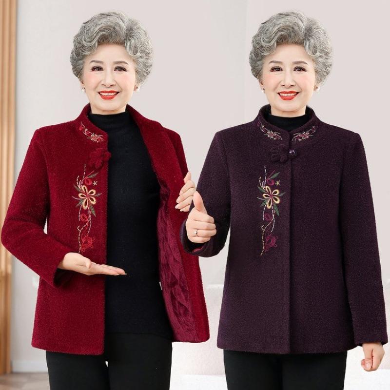Autumn clothes woolen coat female wife festive wedding dress plush autumn and winter warm clothes thick