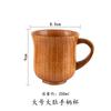 Wooden Big Belly Cups Japan Style Milk Water Cup with Handle Beer Coffee Milk Tea Mug Handmade Natural Kitchen Bar Drinkware Cup