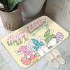 Easter Gnome Carpet Mat Rug with Bunny Ears Carrot Butterfly Home Decoration for Living Room Floor Mat Door Mat Welcome Mat