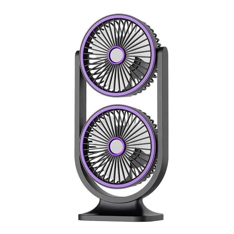Three-head pet cooling light fan multi-speed adjustment wind speed light portable